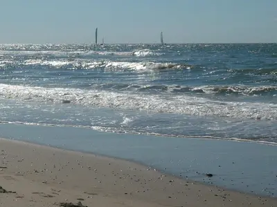 a beach with the ocean and some waves at Quarles 80 - free parking in Noordwijk aan Zee