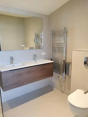 a bathroom with a sink and a toilet at Blom studio's in Hillegom