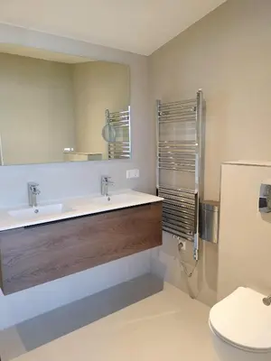 a bathroom with a sink and a toilet at Blom studio's in Hillegom