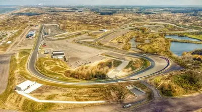 an aerial view of a road with a bridge at Loft Studio's in Zandvoort
