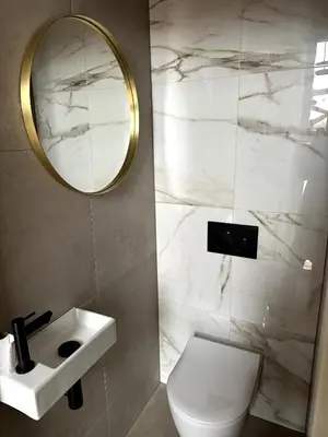 a bathroom with a white toilet and a mirror at Guesthouse De Waterliefde Loosdrecht in Breukelen