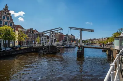 a bridge over a river in a city at EuroParcs Buitenhuizen in Velsen-Zuid