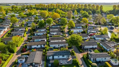 an aerial view of a residential estate at EuroParcs Molengroet in Noord-Scharwoude