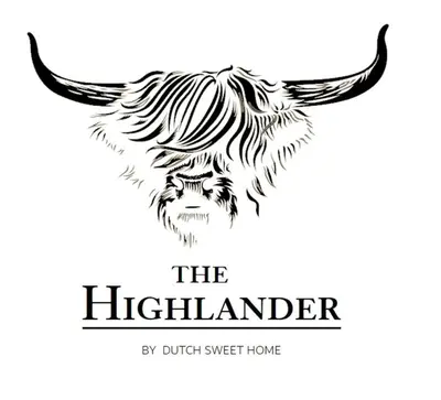 a black and white sketch of a highland cow at The Highlander- Stylish Hideaway near Beach & Forest Schoorl and Bergen- Dogs Welcome in Warmenhuizen