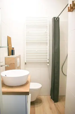 a bathroom with a white sink and a toilet at The Highlander- Stylish Hideaway near Beach & Forest Schoorl and Bergen- Dogs Welcome in Warmenhuizen
