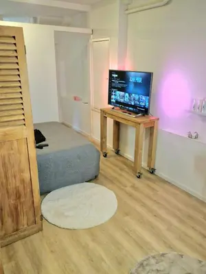 a room with a desk with a computer on it at New Apartment in the Heart of Amsterdam in Amsterdam
