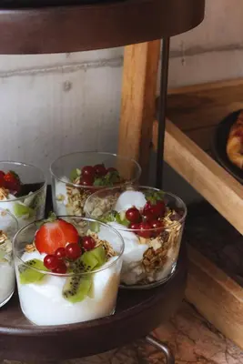 a group of bowls of food on a table at Hotel V Oosterpark in Amsterdam
