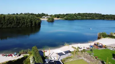 an aerial view of a large body of water at Watervilla van Francke by Droomvilla in Ons Belang