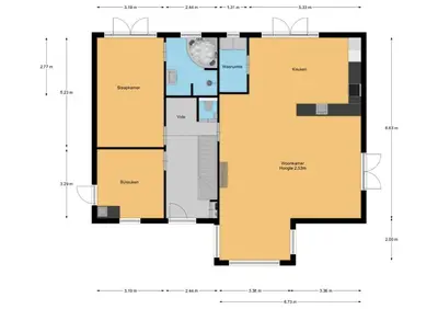 a floor plan of a house at Ruime vakantievilla in Zeewolde in Zeewolde