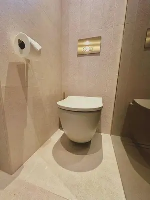 a bathroom with a toilet and a roll of toilet paper at Rembrandt & Vermeer in Amsterdam