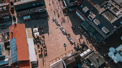 an overhead view of a street in a city at B&b aan zee in Egmond aan Zee
