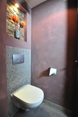 a bathroom with a toilet and a roll of toilet paper at Agapanthus bed and breakfast in Hoogkarspel