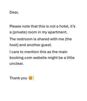 a screenshot of a text message about a hotel at michelle in Amsterdam