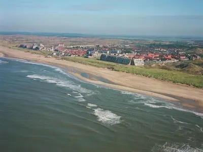 an aerial view of a beach with a city at Holiday apartment in Alkmaar in Alkmaar