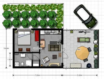a drawing of a floor plan of a house at Fewo Klimduin Castricum in Castricum