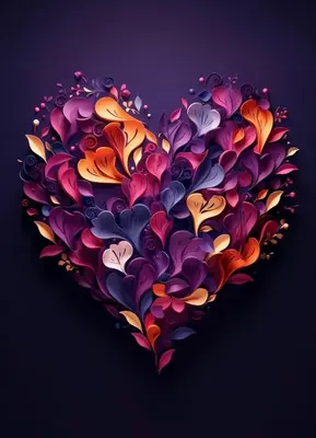 a heart of colorful hearts on a purple background at Treasure in Amsterdam