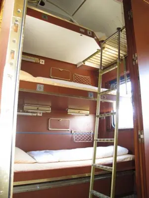 a couple of bunk beds in a room at Train Lodge Amsterdam in Amsterdam