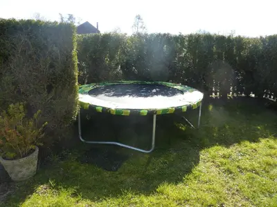 a bird bath in the grass in a yard at Marinus, lovely bungalow near the sea and most beautiful dune area in the Netherlands in Warmenhuizen