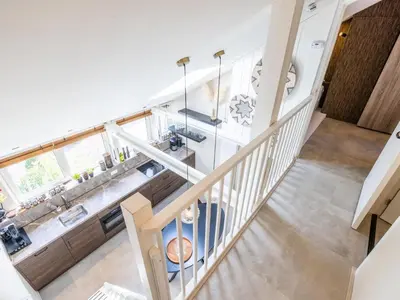 an overhead view of a kitchen in a house at Rekerlanden 1 in Warmenhuizen