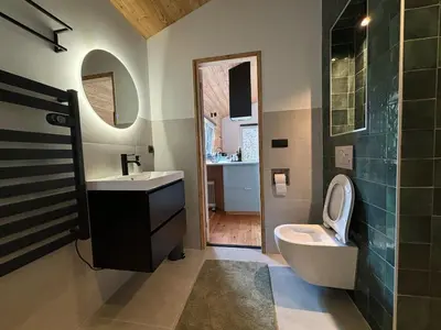a bathroom with a sink and a toilet at Behouden Huis in Ons Belang