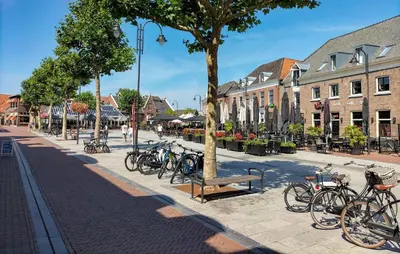 a group of bikes parked on a street at Gorgeous Home In Nijkerk With Wifi in Nijkerk