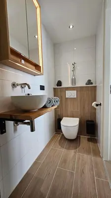 a bathroom with a sink and a toilet at Studio Spring - 20 min from Amsterdam Centre - FREE parking in Purmerend