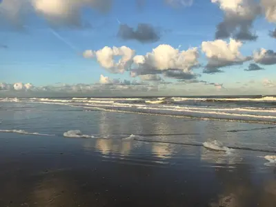 a view of the beach from the shore at Kust 3 in Egmond aan Zee