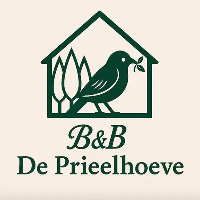 a bird in a house with a leaf in its mouth at B&B de Prieelhoeve in Almere