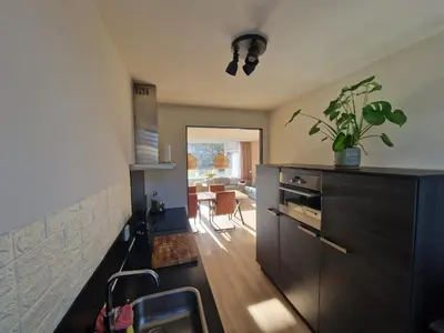 a kitchen with a plant on top of a counter at Kintsugi in Alphen aan den Rijn