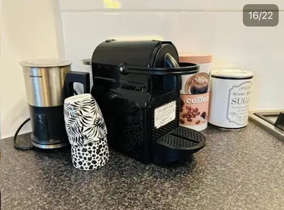 a coffee maker sitting on top of a counter at Lovely Apartment Wassenaar 6P in Wassenaar