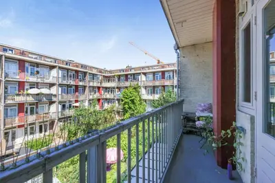 a balcony view of a building at Cozy place many rooms in Amsterdam