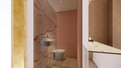a bathroom with a toilet and a sink at Spaarnwoude Park Hotel in Velsen-Zuid