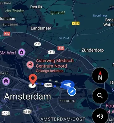 a map of amersham melbourne and amfleet museum at Near Amsterdam central station in Amsterdam