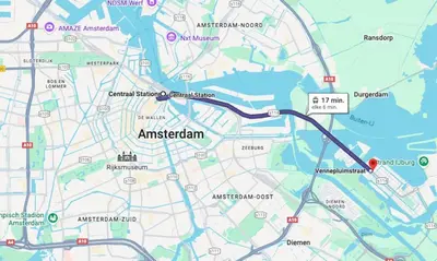 a map of australian suburb with a road at NEW! Cozy Studio 54 in Amsterdam