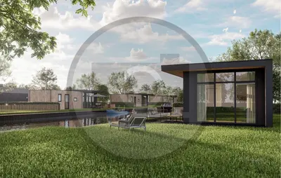a rendering of a house with a pool at Cozy Home In Vinkeveen With Harbor View in Vinkeveen