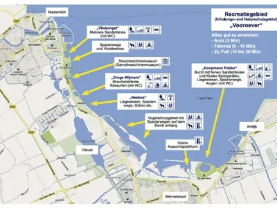 a map of the impacts of the proposed improvements to the waterfront at Holiday Home Isabella by Interhome in Wervershoof