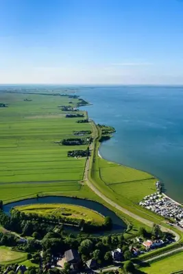 an aerial view of a large body of water at Unique B&B, in the Historic City Centre of Edam in Edam