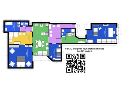 a floor plan of a house at Red light district B & B canal view in Amsterdam