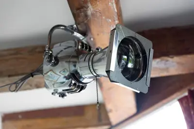 a security camera hanging from a ceiling at Former Rembrandt workshop two bedroom B&B in Amsterdam