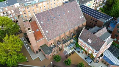 an overhead view of a large building in a city at Chasse Boutique Hotel in Amsterdam