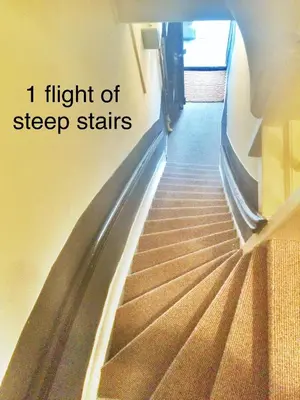 an escalator in a train with the words i flight of sleep stairs at Jordaan View in Amsterdam