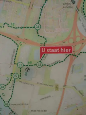 a map with the words u state higher on it at Guest House Ons Hoekje in Houten