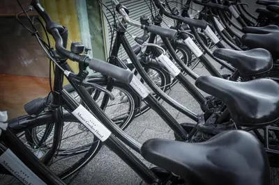 a bunch of bikes parked next to each other at Monet Garden Hotel Amsterdam in Amsterdam