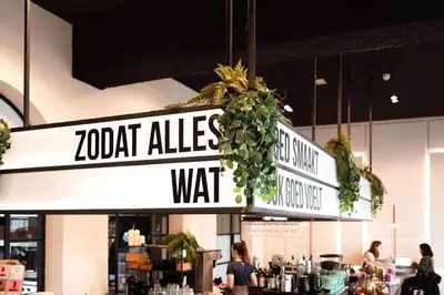 a sign that reads zork ales war in a restaurant at Anne&Max Boutique Hotel in Utrecht