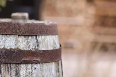 a close up of a wooden fence at Wijngaard Saalhof in Wognum