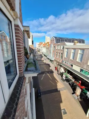 a view from a window of a street with buildings at Appartementen Zandvoort in Zandvoort