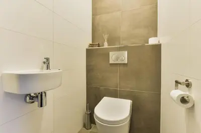 a bathroom with a toilet and a sink at Luxury Family Residence Schinkeldijkje in Aalsmeer