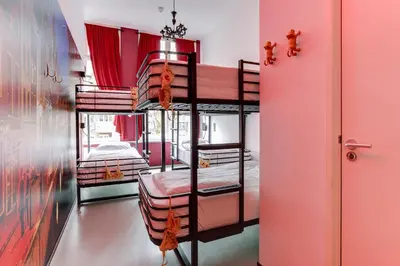 a bunk bed room with two bunk beds at ClinkCoco in Amsterdam