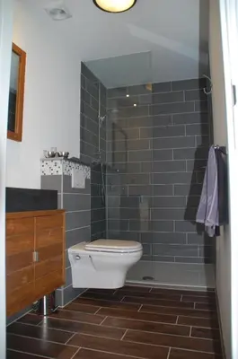 a bathroom with a toilet and a glass shower at Hotel Restaurant de Engel in Lisse