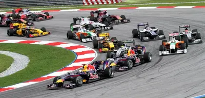 a group of racing cars on a race track at Amsterdam Beach Apartment in Zandvoort
